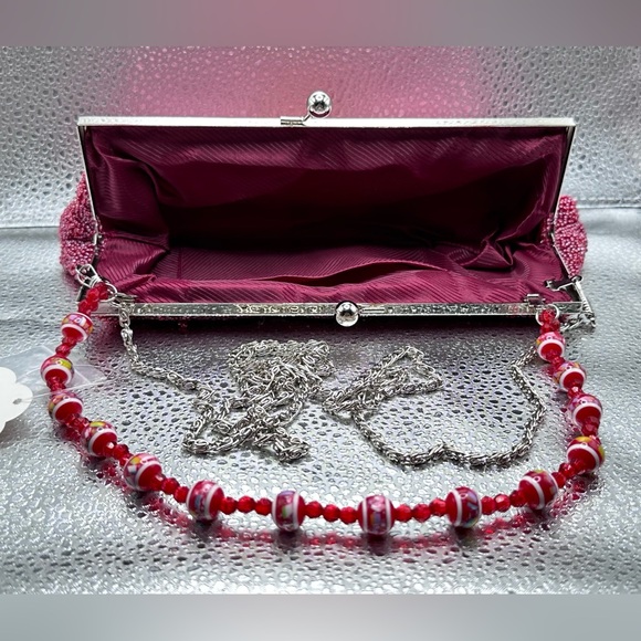 New Vintage style beaded clutch bag - Picture 3 of 5